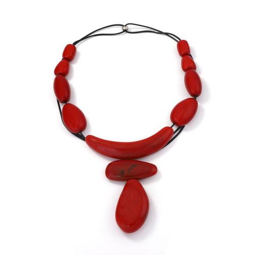 Collar de resina, Joyería & para mujer, Rojo, Vendido por Sarta