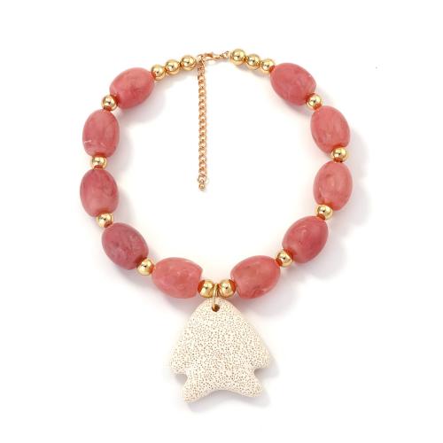 Resin Necklace, with Lava, fashion jewelry & for woman, purple, Sold Per Approx 16.1 Inch Strand