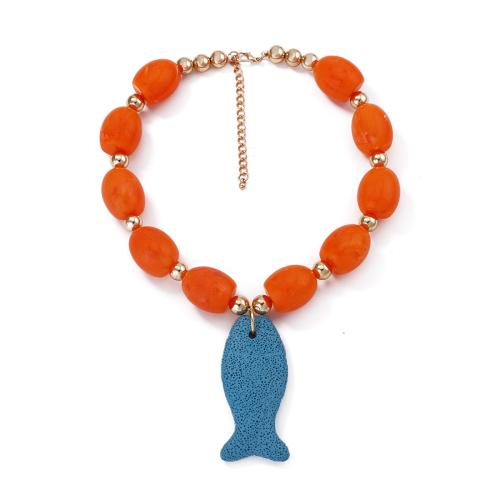 Resin Necklace, fashion jewelry & for woman, multi-colored, Sold Per Approx 16.1 Inch Strand