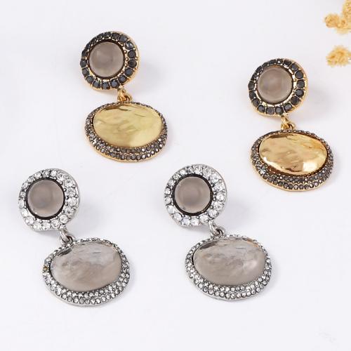 Tibetan Style Drop Earrings, plated, fashion jewelry & for woman & with rhinestone, more colors for choice, 25x46mm, Sold By Pair
