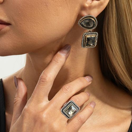 Zinklegierung Schmucksets, mit Acryl Strass, plattiert, Modeschmuck & verschiedene Stile für Wahl & für Frau, keine, verkauft von setzen