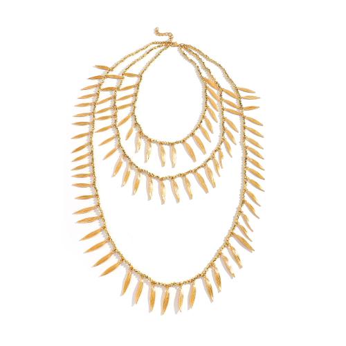 Collar Multi de la capa, aleación de zinc, chapado, tres capas & Joyería & para mujer, más colores para la opción, Vendido por Sarta