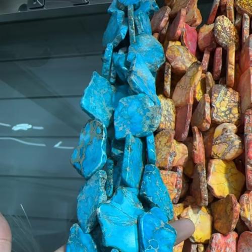 Perles bijoux en pierres gemmes, Jaspe d'impression, Irrégulière, envoyé au hasard & DIY, plus de couleurs à choisir, beads size 25-40x34-52mm, Vendu par Environ 40 cm brin