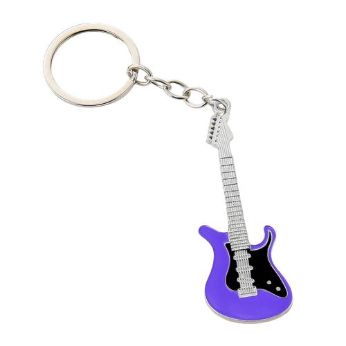 Tibetan Style Key Clasp, Guitar, plated, Unisex & enamel, more colors for choice, 130x25mm, Sold By PC