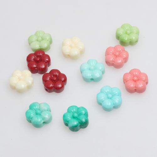 Resin Jewelry Beads, Flower, injection moulding, DIY, more colors for choice, 12.50mm, 100PCs/Bag, Sold By Bag