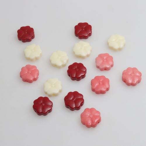 Resin Jewelry Beads, Flower, injection moulding, DIY, more colors for choice, 12mm, 100PCs/Bag, Sold By Bag