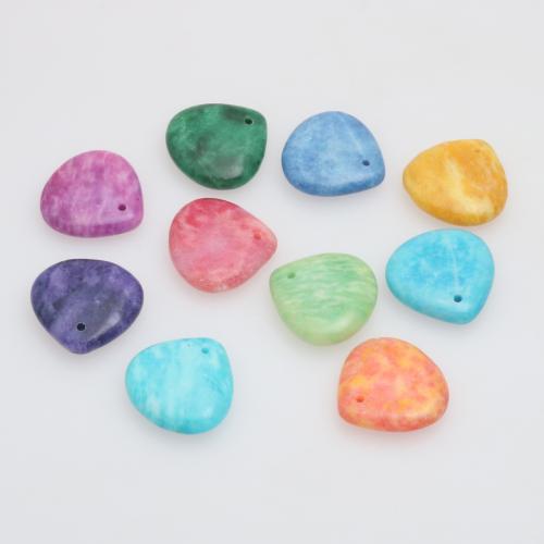Colgantes de Gemas, Jaspe Impresión, Gota, pulido, Bricolaje, más colores para la opción, 20x20x5mm, agujero:aproximado 1mm, Vendido por UD