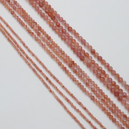 Gemstone Jewelry Beads, Golden Strawberry, Round, DIY & different size for choice & faceted, Sold By Strand