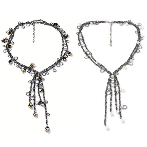 Mode-Fringe-Halskette, Eisen, plattiert, Modeschmuck & verschiedene Stile für Wahl & für Frau, keine, verkauft von Strang