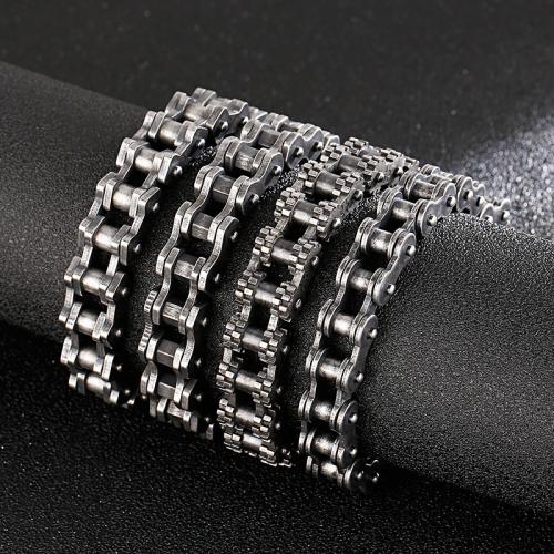 Titan Edelstahl Armband, Titanstahl, plattiert, Modeschmuck & verschiedene Stile für Wahl & für den Menschen & Schwärzen, keine, 12mm, verkauft per ca. 23 cm Strang