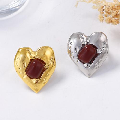 Anillos de Gemas, aleación de zinc, con Rubí, chapado en color dorado, Joyería & ajustable & para mujer, más colores para la opción, Vendido por UD