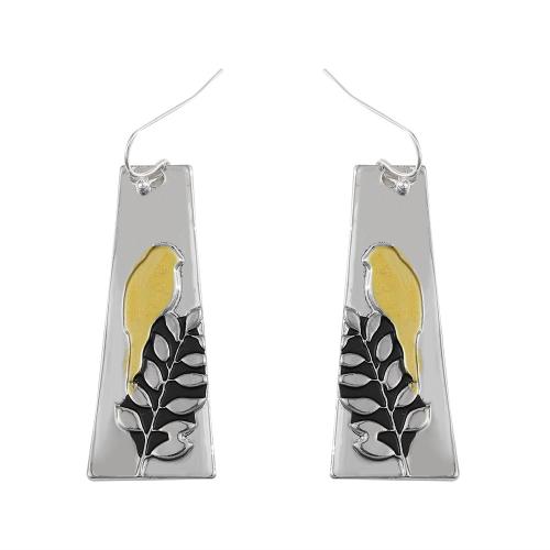 Zinklegierung Ohrringe, silberfarben plattiert, Modeschmuck & für Frau & Emaille, keine, 18x50mm, verkauft von Paar