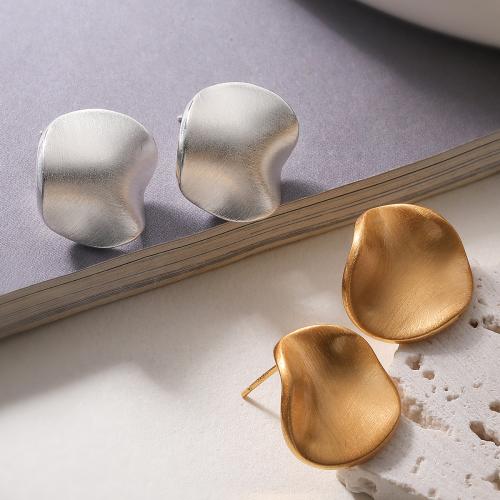 Pendientes de Perno en Latón, metal, Irregular, chapado, Joyería & para mujer, más colores para la opción, libre de níquel, plomo & cadmio, 18x18mm, Vendido por Par