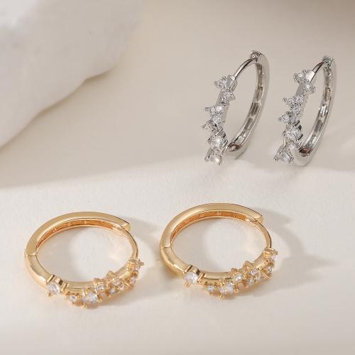 Cúbicos Circonia Pendiente Latón Micro pavimenta, metal, chapado, Joyería & para mujer & con circonia cúbica, más colores para la opción, libre de níquel, plomo & cadmio, 21x18mm, Vendido por Par