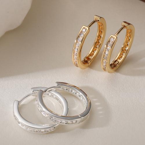 Cúbicos Circonia Pendiente Latón Micro pavimenta, metal, chapado, Joyería & micro arcilla de zirconia cúbica & para mujer, más colores para la opción, libre de níquel, plomo & cadmio, 19x21mm, Vendido por Par