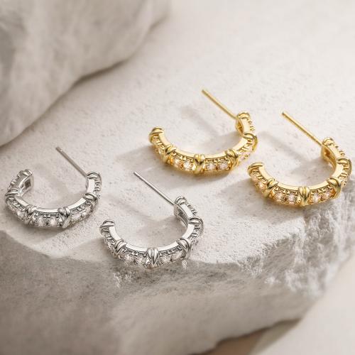 Cúbicos Circonia Pendiente Latón Micro pavimenta, metal, chapado, Joyería & micro arcilla de zirconia cúbica & para mujer, más colores para la opción, libre de níquel, plomo & cadmio, 4x20mm, Vendido por Par