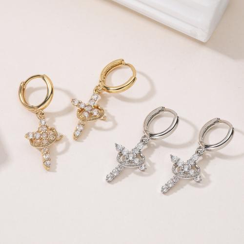 Cúbicos Circonia Pendiente Latón Micro pavimenta, metal, chapado, Joyería & micro arcilla de zirconia cúbica & para mujer, más colores para la opción, libre de níquel, plomo & cadmio, 13x29mm, Vendido por Par