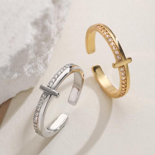 Cúbicos Circonia Micro Pave anillo de latón, metal, chapado, Joyería & ajustable & micro arcilla de zirconia cúbica & para mujer, más colores para la opción, libre de níquel, plomo & cadmio, Vendido por UD