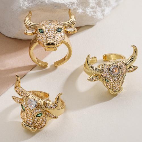 Kubische Zro2-Micro Pave Messingring, Messing, plattiert, Modeschmuck & einstellbar & verschiedene Stile für Wahl & Micro pave Zirkonia & für Frau, keine, frei von Nickel, Blei & Kadmium, verkauft von PC