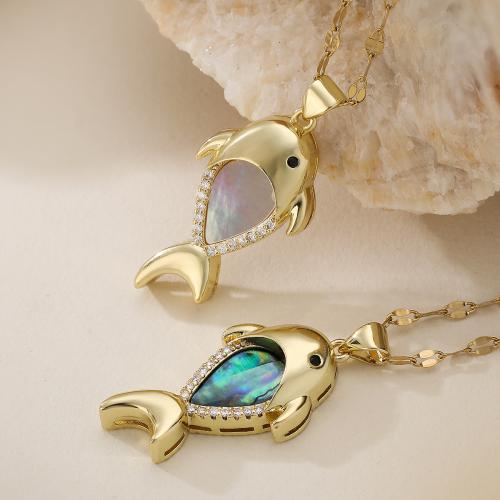 Collier en laiton cubique Zircon Micro Pave, avec 5cm chaînes de rallonge, Placage, bijoux de mode & réglable & pavé de micro zircon & pour femme, plus de couleurs à choisir, protéger l'environnement, sans nickel, plomb et cadmium, 16x34mm, Vendu par Environ 45 cm brin