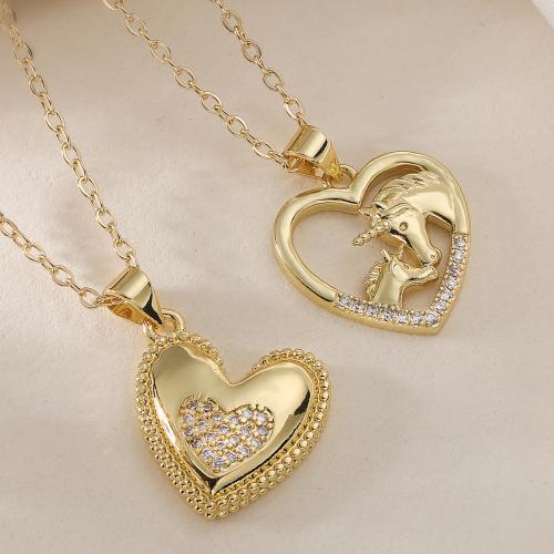 KubikZircon Mikro pflastern Messinghalsketten, Messing, plattiert, Modeschmuck & einstellbar & verschiedene Stile für Wahl & Micro pave Zirkonia & für Frau, keine, frei von Nickel, Blei & Kadmium, verkauft per ca. 45 cm Strang