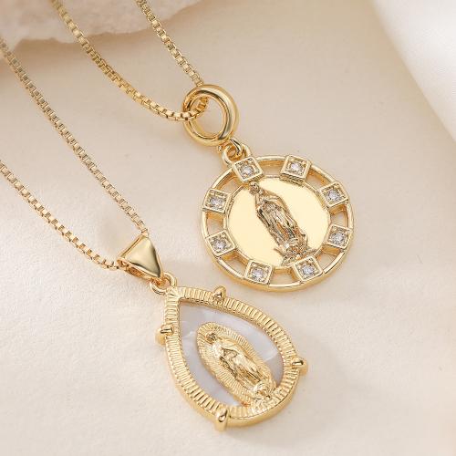 KubikZircon Mikro pflastern Messinghalsketten, Messing, vergoldet, Modeschmuck & einstellbar & verschiedene Stile für Wahl & Micro pave Zirkonia & für Frau, keine, frei von Nickel, Blei & Kadmium, verkauft per ca. 45 cm Strang