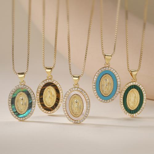 KubikZircon Mikro pflastern Messinghalsketten, Messing, vergoldet, Modeschmuck & einstellbar & Micro pave Zirkonia & für Frau, keine, frei von Nickel, Blei & Kadmium, verkauft per ca. 45 cm Strang