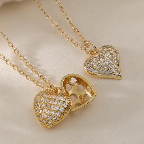 KubikZircon Mikro pflastern Messinghalsketten, Messing, vergoldet, Modeschmuck & einstellbar & verschiedene Stile für Wahl & Micro pave Zirkonia & für Frau, keine, frei von Nickel, Blei & Kadmium, verkauft per ca. 45 cm Strang