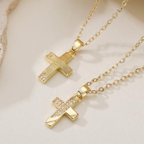 KubikZircon Mikro pflastern Messinghalsketten, Messing, vergoldet, Modeschmuck & einstellbar & verschiedene Stile für Wahl & Micro pave Zirkonia & für Frau, keine, frei von Nickel, Blei & Kadmium, verkauft per ca. 45 cm Strang