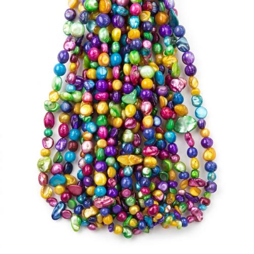 Peties perles de la mer du sud, Nacre perles, Irrégulière, DIY, multicolore, beads size 5-10mm, Vendu par Environ 38 cm brin