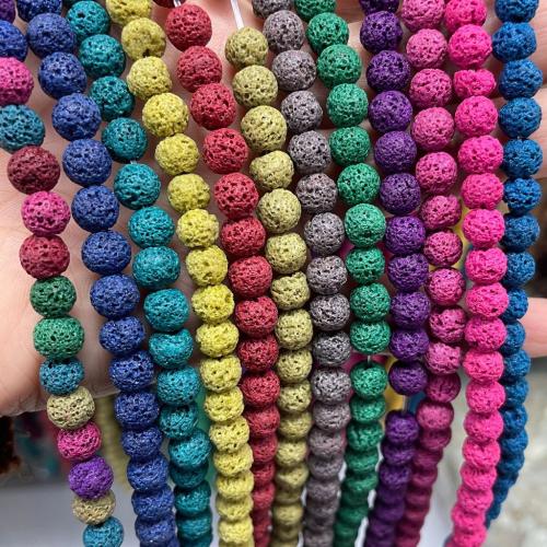 Natural Lava Beads, Round, DIY & different size for choice, more colors for choice, Length:Approx 38 cm, Sold By PC