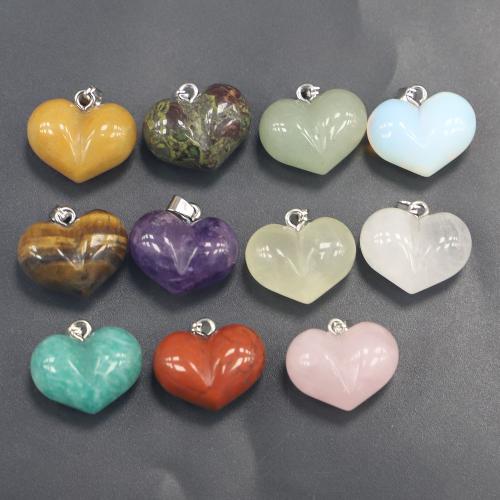 Bijoux Pendentifs en pierres gemmes, pierre gemme, coeur, poli, DIY & différents matériaux pour le choix, 20x15x12mm, Vendu par PC
