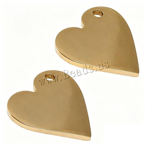 Stainless Steel Heart Pendants, 304 Stainless Steel, gold color plated, hand polished & DIY, 22x20.50x2mm, Sold By PC