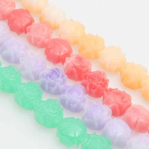 Resin Jewelry Beads, Flower, injection moulding, DIY, more colors for choice, 12mm, 16PCs/Strand, Sold By Strand