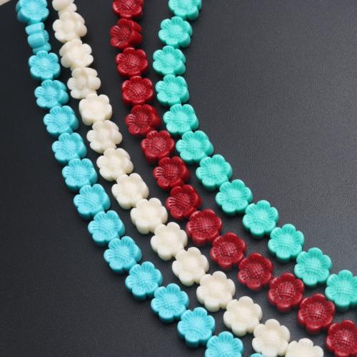 Resin Jewelry Beads, Flower, injection moulding, DIY, more colors for choice, 8mm, 22PCs/Strand, Sold By Strand