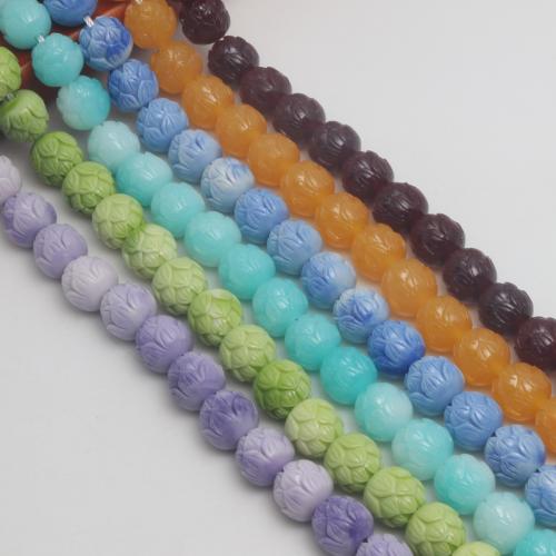 Resin Jewelry Beads, Lotus, injection moulding, DIY, more colors for choice, 11mm, Approx 36PCs/Strand, Sold By Strand