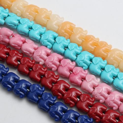 Resin Jewelry Beads, Elephant, injection moulding, DIY, more colors for choice, 11x14mm, Approx 35PCs/Strand, Sold By Strand
