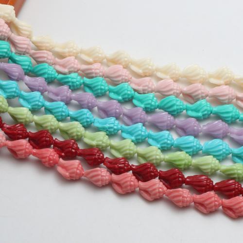 Resin Jewelry Beads, Conch, injection moulding, DIY, more colors for choice, 9x12mm, Approx 30PCs/Strand, Sold By Strand