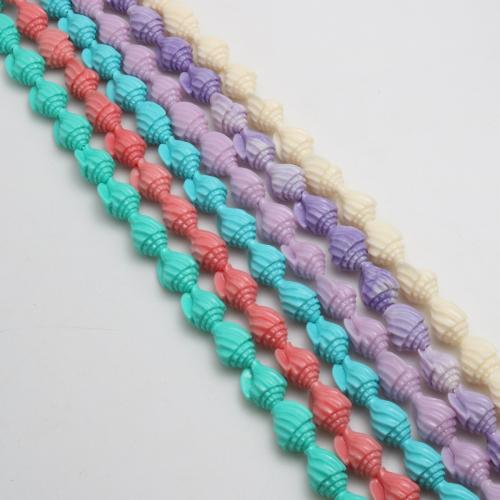 Resin Jewelry Beads, Conch, injection moulding, DIY, more colors for choice, 12x15mm, Approx 25PCs/Strand, Sold By Strand