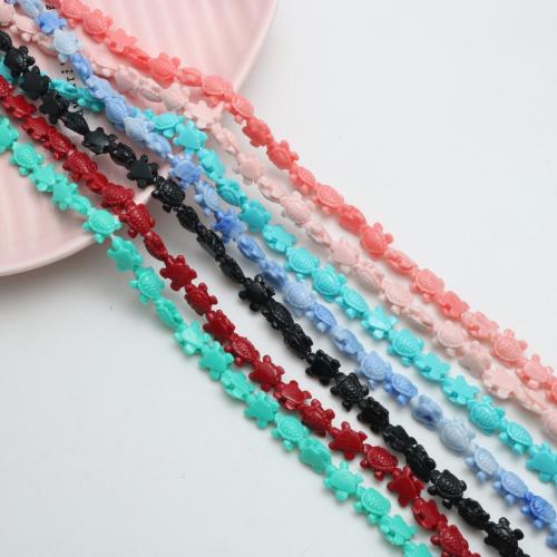 Resin Jewelry Beads, Turtle, injection moulding, DIY, more colors for choice, 8x3mm, Approx 42PCs/Strand, Sold By Strand