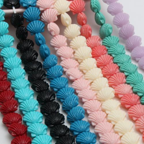 Resin Jewelry Beads, Shell, injection moulding, DIY, more colors for choice, 12mm, Approx 45PCs/Strand, Sold By Strand