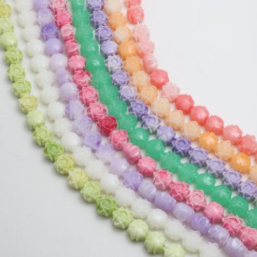 Resin Jewelry Beads, Flower, injection moulding, DIY, more colors for choice, 12mm, Approx 32PCs/Strand, Sold By Strand