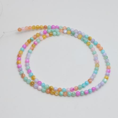 Abalorios de Nácar Colorido Natural, Esférico, teñido & Bricolaje, más colores para la opción, 3mm, aproximado 123PCs/Sarta, Vendido por Sarta