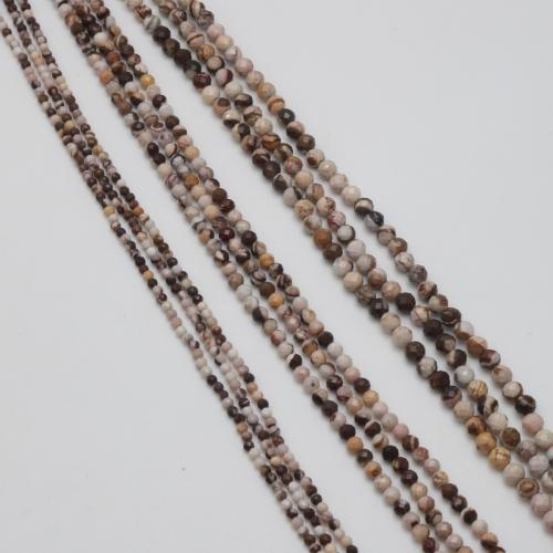 Бусины из поделочных камней, зебра-нефрит, Круглая, DIY & разный размер для выбора & граненый, продается Strand