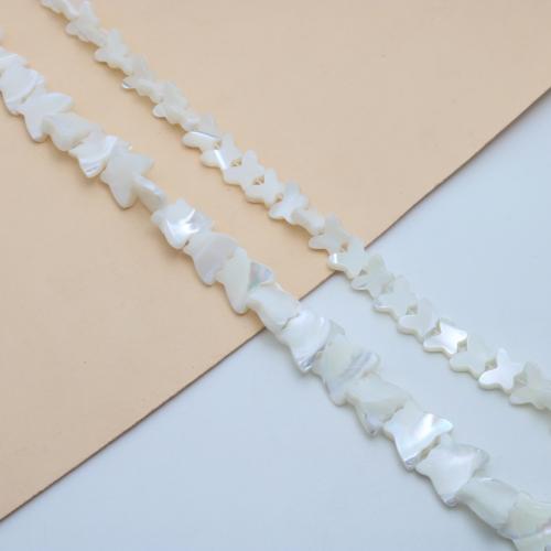 Natürliche weiße Muschelperlen, Schmetterling, poliert, DIY & verschiedene Größen vorhanden, verkauft von Strang