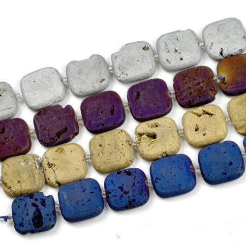 Agate Beads, Laugh Rift Agate, Square, DIY, more colors for choice, 30mm, 6PCs/Strand, Sold Per 200 mm Strand