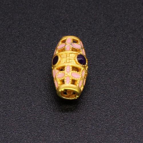 Brass Spacer Beads, matte gold color plated, DIY & enamel, more colors for choice, 11x7mm, Hole:Approx 2.5mm, Sold By PC