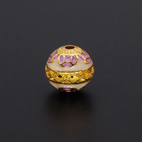 Perles intercalaires en alliage de zinc, Rond, DIY & émail, plus de couleurs à choisir, 10mm, Trou:Environ 2mm, Vendu par PC