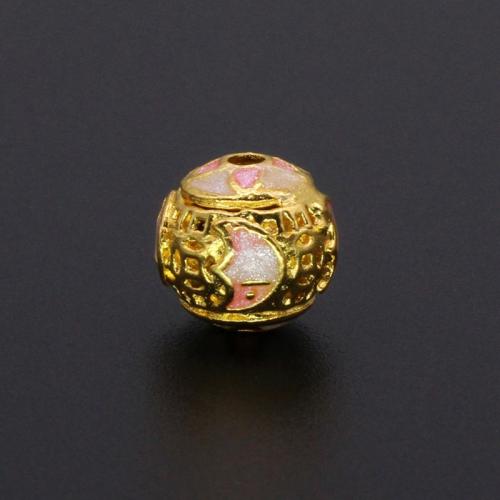 Perles intercalaires en alliage de zinc, Rond, DIY & émail, plus de couleurs à choisir, 10mm, Trou:Environ 2mm, Vendu par PC