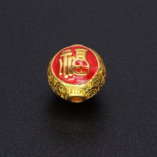 Tibetan Style Spacer Beads, matte gold color plated, DIY & enamel, 10x10mm, Hole:Approx 1.8mm, Sold By PC